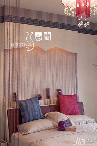 非空地中海风格三居室富裕型130平米卧室床图片
