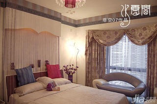 非空地中海风格三居室富裕型130平米卧室床效果图