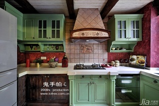 鬼手帕新古典风格小户型豪华型90平米厨房橱柜设计图