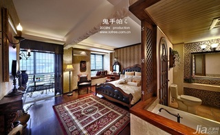鬼手帕新古典风格小户型豪华型90平米卧室床效果图