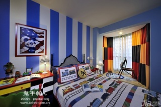 鬼手帕新古典风格小户型豪华型90平米卧室飘窗床图片