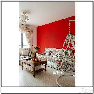 鬼手帕田园风格公寓红色经济型120平米客厅沙发图片