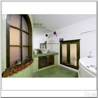鬼手帕田园风格复式经济型130平米卫生间洗手台图片