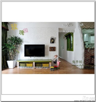 鬼手帕田园风格公寓经济型120平米客厅电视柜图片