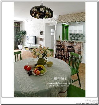鬼手帕田园风格公寓经济型120平米餐厅餐桌图片