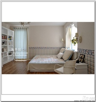 鬼手帕田园风格公寓经济型120平米卧室床效果图
