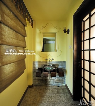 鬼手帕东南亚风格公寓经济型120平米卫生间洗手台图片