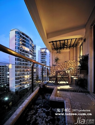 鬼手帕东南亚风格公寓经济型120平米阳台改造