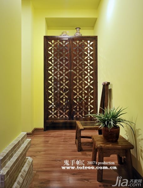 鬼手帕,公寓装修,120平米装修,经济型装修,东南亚风格,过道,衣柜