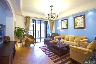 地中海风格浪漫蓝色客厅电视柜效果图