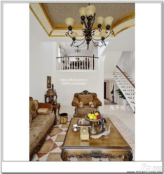 鬼手帕欧式风格别墅富裕型130平米客厅沙发图片