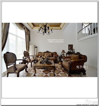 鬼手帕欧式风格别墅富裕型130平米客厅沙发图片