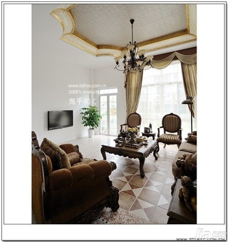 鬼手帕欧式风格别墅富裕型130平米客厅沙发效果图