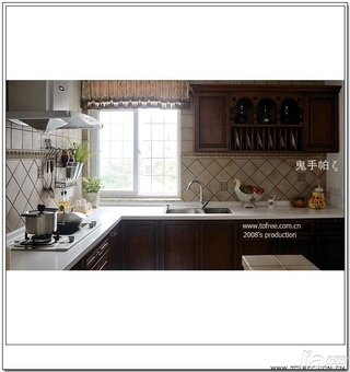 鬼手帕欧式风格别墅富裕型130平米厨房橱柜设计图