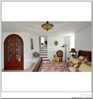 鬼手帕欧式风格别墅富裕型130平米卧室床图片