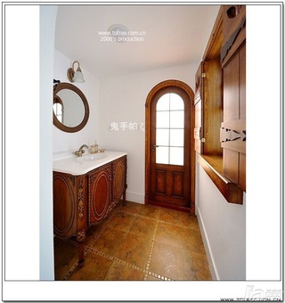 鬼手帕欧式风格别墅富裕型130平米卫生间洗手台效果图