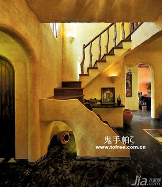 鬼手帕混搭风格别墅富裕型140平米以上门厅楼梯设计图纸