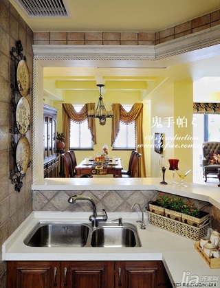鬼手帕欧式风格别墅豪华型140平米以上厨房橱柜设计图纸