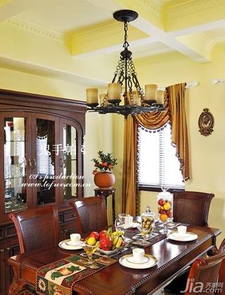 鬼手帕欧式风格别墅豪华型140平米以上餐厅餐桌图片