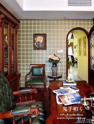 鬼手帕欧式风格别墅豪华型140平米以上书房书桌图片