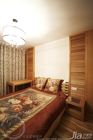 十上简约风格公寓经济型90平米卧室床效果图