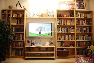 宜家风格二居室经济型90平米电视背景墙装修效果图