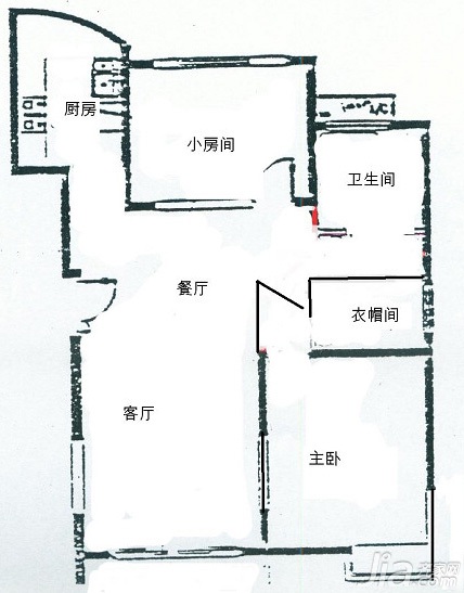 宜家风格,二居室装修,90平米装修,经济型装修,北欧风格,户型图