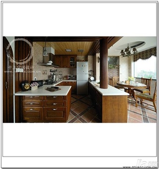 十上欧式风格公寓富裕型140平米以上厨房橱柜设计