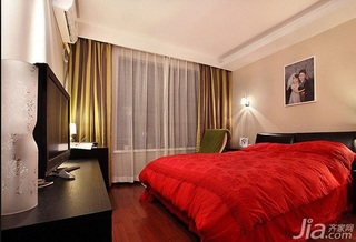 简约风格二居室富裕型卧室吊顶床图片