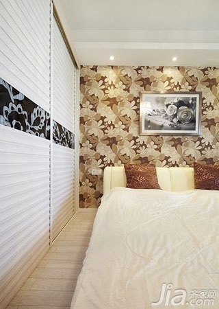 简约风格二居室富裕型70平米卧室卧室背景墙床效果图