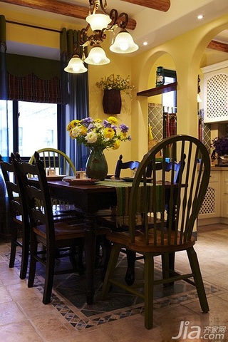 美式乡村风格二居室富裕型90平米餐厅餐桌效果图