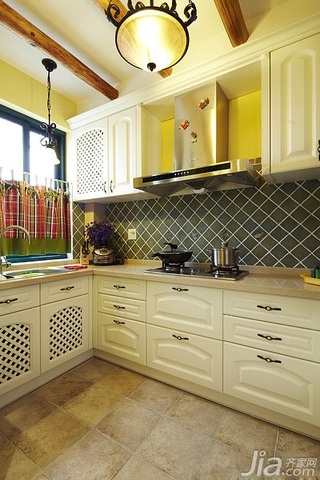 美式乡村风格二居室富裕型90平米厨房橱柜设计