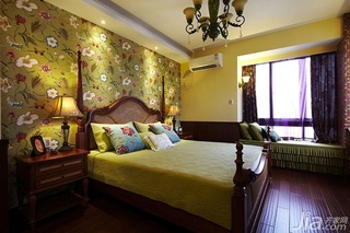 美式乡村风格二居室富裕型90平米卧室卧室背景墙床图片