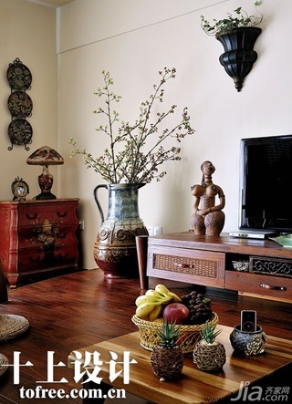 十上东南亚风格公寓经济型130平米客厅沙发图片