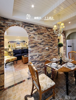 十上田园风格公寓经济型100平米餐厅餐桌效果图
