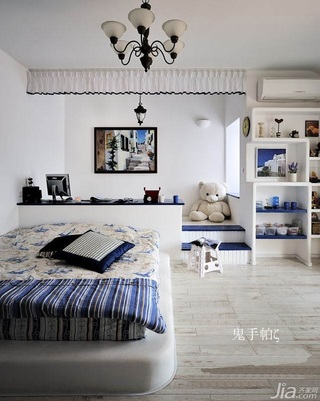 鬼手帕地中海风格别墅富裕型140平米以上卧室地台床效果图
