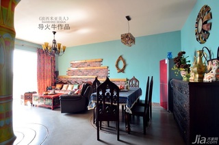 导火牛东南亚风格公寓经济型90平米客厅沙发效果图