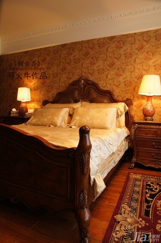 导火牛美式风格公寓豪华型140平米以上卧室床图片