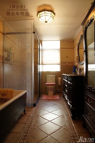 导火牛美式风格公寓豪华型140平米以上卫生间洗手台图片