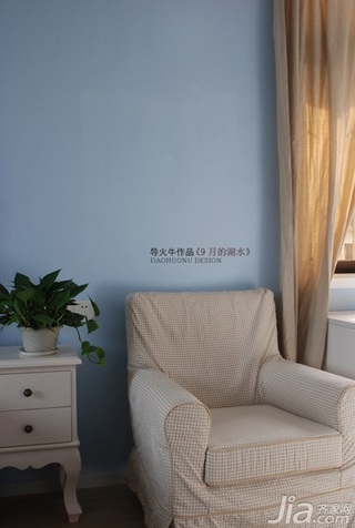 导火牛简约风格公寓蓝色经济型卧室沙发效果图