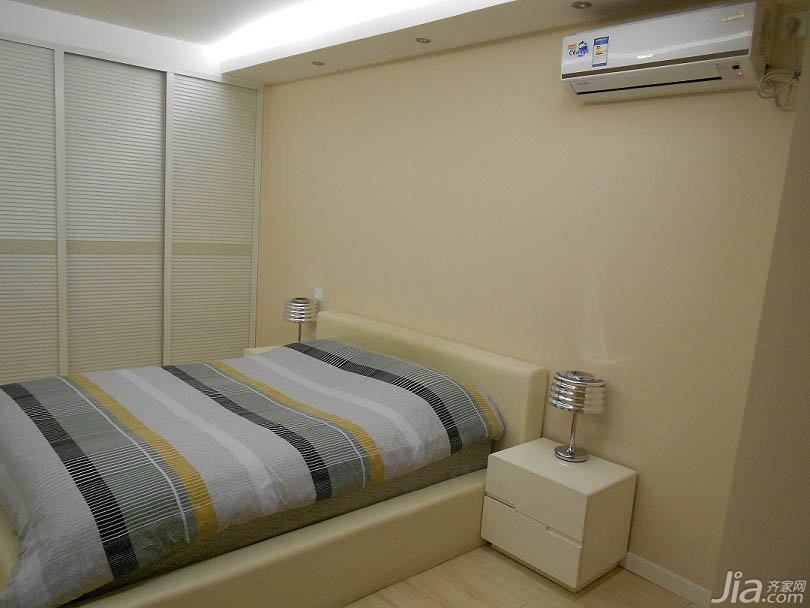 宜家风格,一居室装修,60平米装修,经济型装修,简约风格,卧室,床,床头柜