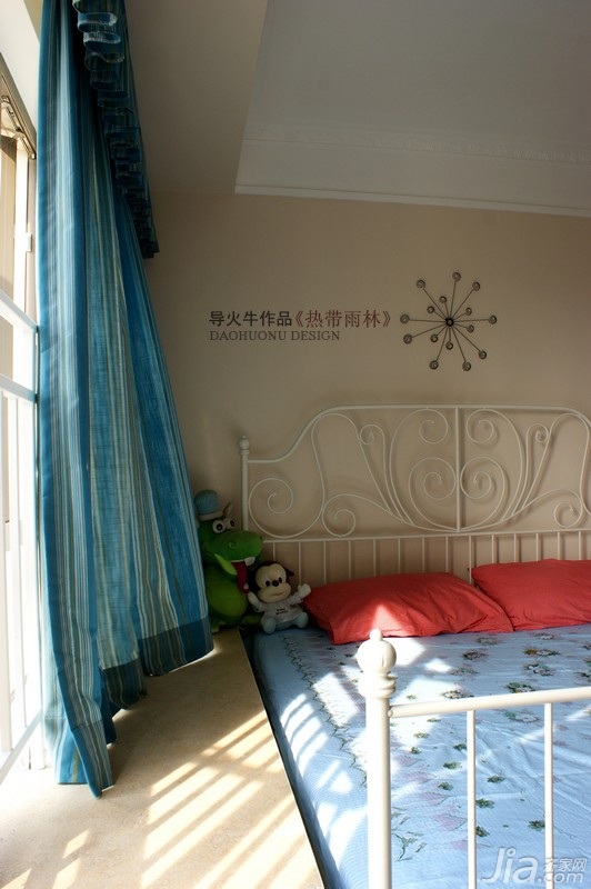导火牛,别墅装修,140平米以上装修,富裕型装修,混搭风格,卧室,床,飘窗