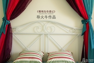 导火牛混搭风格公寓15-20万80平米卧室床图片