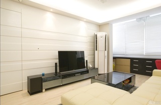 简约风格小户型经济型50平米客厅电视背景墙电视柜图片
