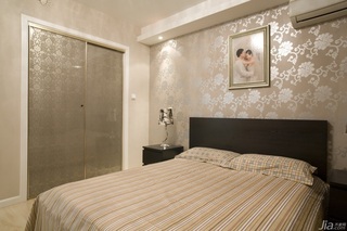 简约风格小户型经济型50平米卧室卧室背景墙床图片