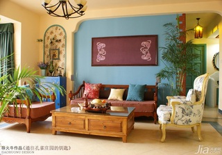 导火牛混搭风格公寓经济型130平米客厅沙发背景墙沙发效果图