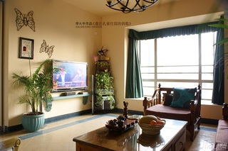 导火牛混搭风格公寓经济型130平米客厅飘窗沙发效果图