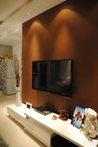 简约风格一居室经济型50平米客厅电视背景墙电视柜效果图