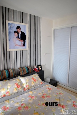 简约风格一居室经济型50平米卧室卧室背景墙床效果图