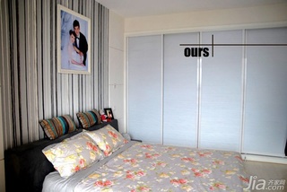 简约风格一居室经济型50平米卧室卧室背景墙床图片